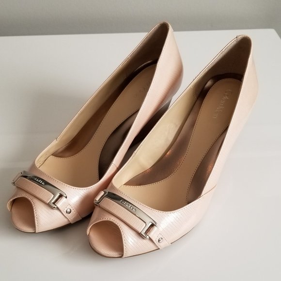 Calvin Klein Shoes - Calvin Klein Peep Toe Wedge Dress Shoes